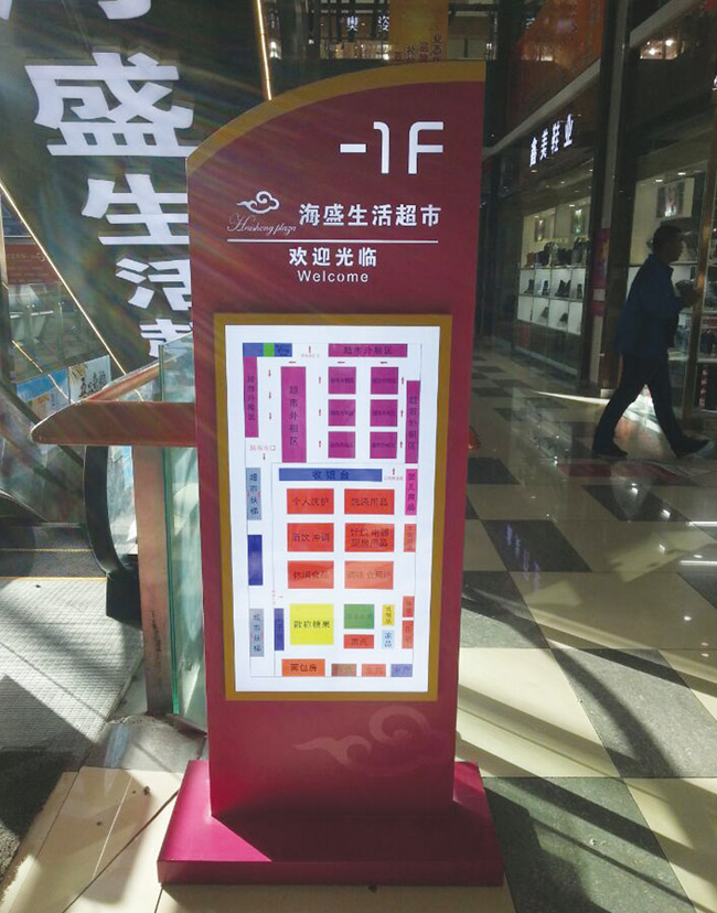 海盛生活超市落地导视牌