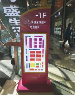 海盛生活超市落地导视牌